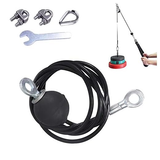 Sistema Polea para Gimnasio Fitness DIY Cable Brazo Bíceps Tríceps Cuerda Alambre Gancho Bloqueo Desplegable Pull Up Acero Gran Capacidad Carga Longitud Ajustable Adecuada para Fitness 2 Metros