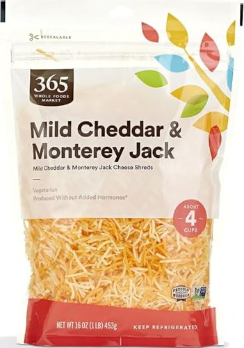 365 by Whole Foods Market, Mild Cheddar and Monterrey Jack Cheese Shred Blend, rBST Free, 16 oz