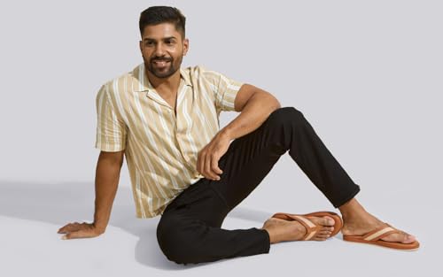 Image of Neeman's Indo-Western Casual Flip Flops for Men | Lightweight, Durable and Flexible | PU Thong Strap & TPR Out sole