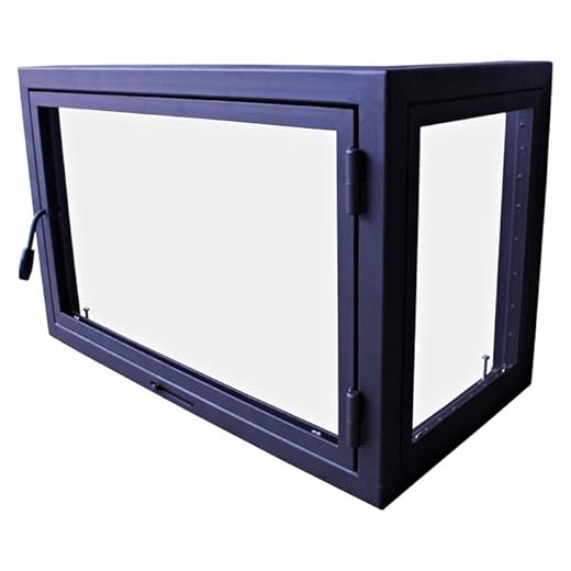 Puertas de Chimenea Fabricadas a Medida Hornos chimeneas Puerta Horno con Cristal para Horno pizzero, Hierro Fundido. Sentido de Apertura: a la Derecha | El Mango está a la Izquierda.