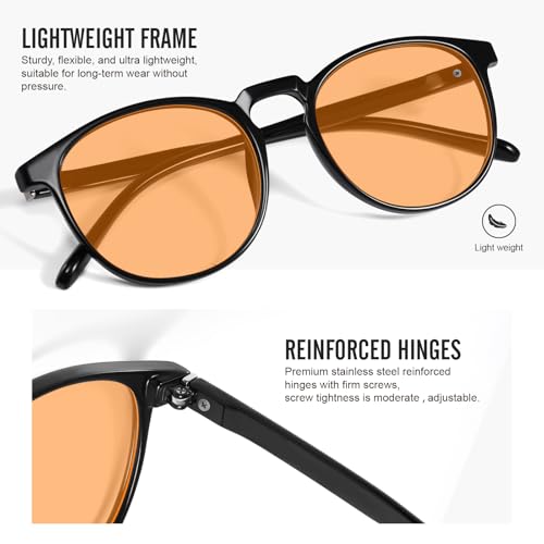 Image of 2 Pack Blue Light Glasses For Woman /Men Blue Retro Round Light Blocking Glasses
