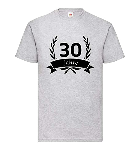 T-shirt 30 ans homme gris vêtement anniversaire motif laurier XXXL