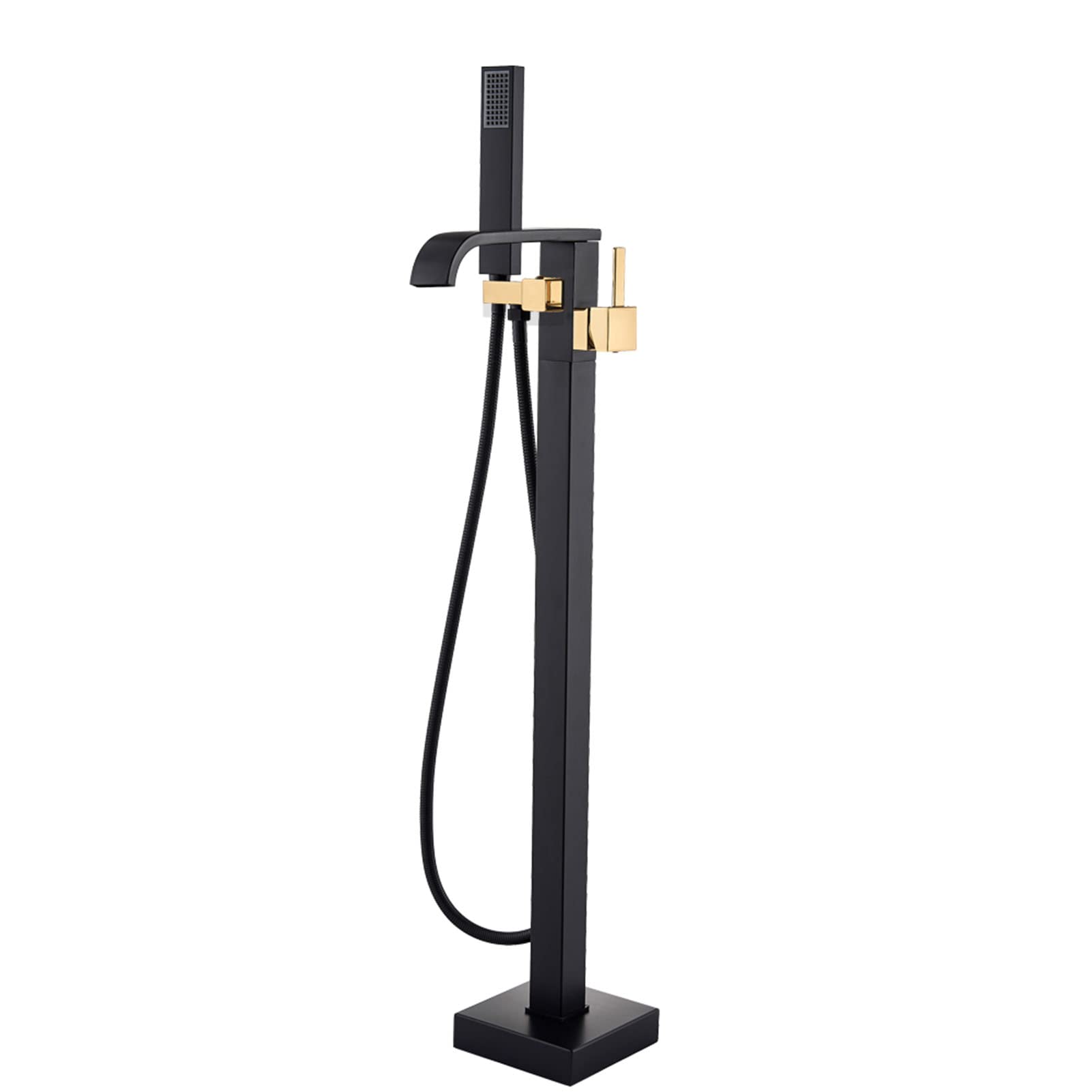 Robinet mitigeur de baignoire or noir Jings avec douchette à main cascade - 6