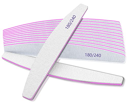 Lima per Unghie, 12 Pezzi Lime per Unghie 180/240, Lime Unghie Professionali, Doppia Faccia Lima per Unghie, Manicure E Unghie in Gel per Uso Domestico e Salone