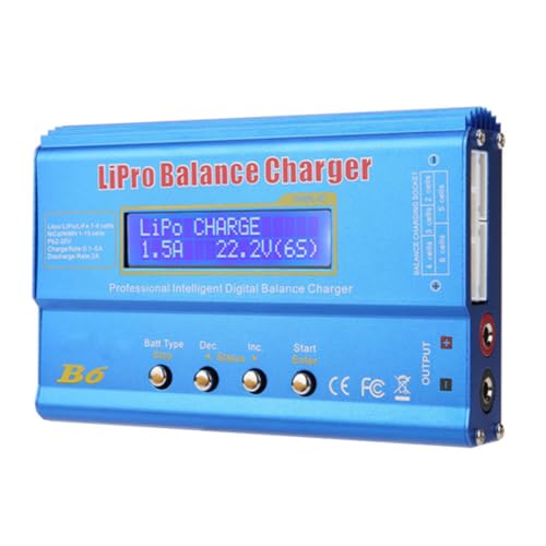 Cargador de Equilibrio RC B6 80W Descargador LCD Digital para Cargador de batería LLiPo NiMH RC(Sin Enchufe)
