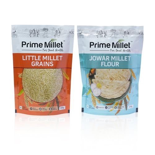Image of Prime Millet For Good Health Organic Jowar Flour | Whole Jowar Grain | High Fiber | Stone Ground | Premium Quality | Healthy Flour for Roti, Bhakri, Dosa & Everyday Meals, 1.5 Kg(Pack of 2 x 750g)