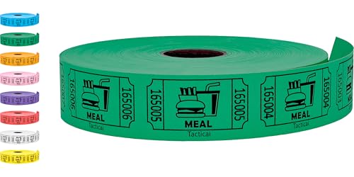 Image of Tacticai 1000 Food & Meal Raffle Tickets, Single Roll, Green