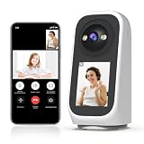 JOOAN 5G WiFi Security Camera Indoor with Screen 2K 360° PTZ Surveillance Camera Plug-in Home IP Cam for Baby Elderly SD Card Cloud Storage Motion Detection Auto Tracking 2 Way Video, Color Night