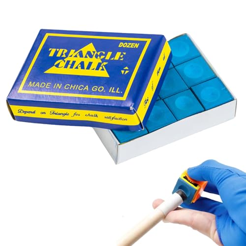 Premium Pool Cue Chalk Cubes for Enhanced Precision and Control with Convenient Storage Box Essential Billiard Supplies for Home and Tournament Play, Fits Gifts and Parties (24)