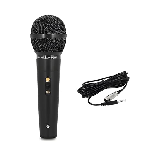 WMQ Dynamic Karaoke Microphone for Singing with 16.4ft/5M XLR Cable, Metal Handheld Mic Compatible with Karaoke Machine/Speaker/Amp/Mixer for Karaoke Singing, Speech, Wedding and Outdoor Activity