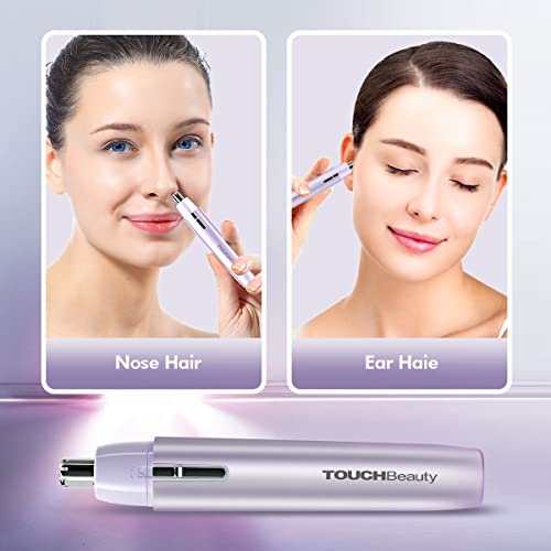 Touchbeauty Portable Ear Nose Hair Trimmer For Women 14500 Rpm Faster Motor Painless Safe Trimming System Mini Sized Battery Powered Purple Tb-2051 #TOP1