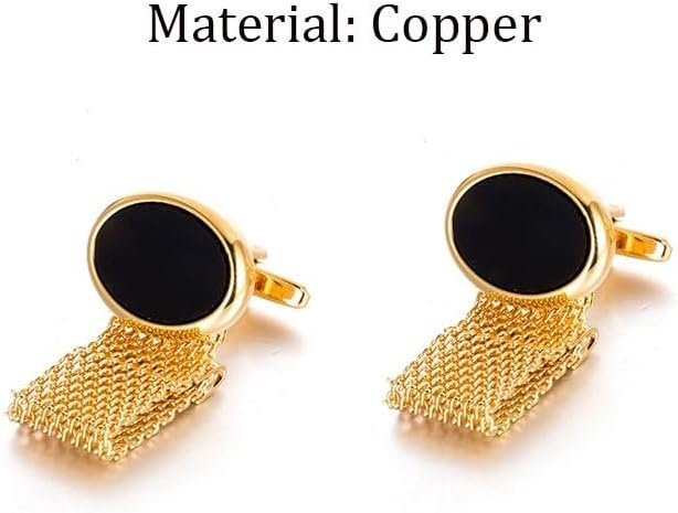 Copper Sleeve Button Minimalist Men's Cuff-link Noble Chain Nail Ellipse Cufflinks