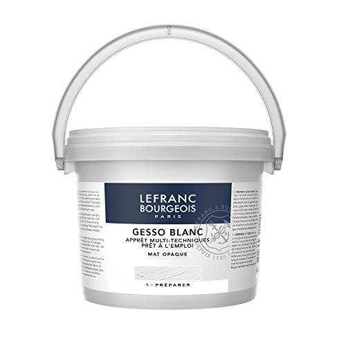 Lefranc & Bourgeois - gesso, aditivo para acrílico, preparador de superficie mate opaco, 2,5l, blanco