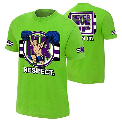 WWE Authentic Wear John Cena Cenation Respect Youth T-Shirt Lime Green Large