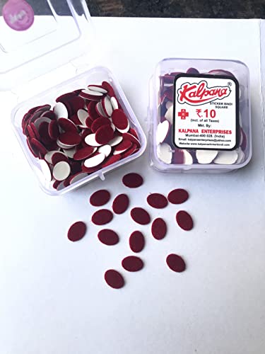 Kalpana Bindi Deep Red Oval Sticker Kumkum | Size - 1 | (Pack of 12)-image-35