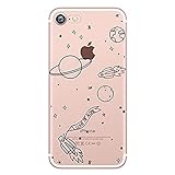iPhone 7, Anime Exotic Collection Colorful Rubber Flexible Silicone Case Bumper for Apple Clear Cover (Celestial Space Infinitum)