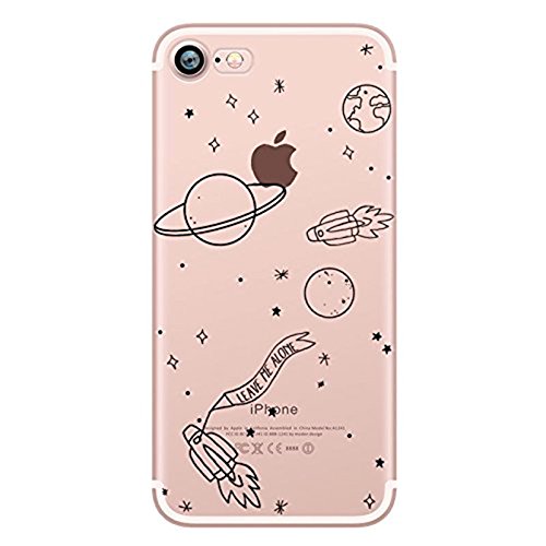 iPhone 8 / 7 Compatible, Anime Exotic Collection Colorful Rubber Flexible Silicone Case Bumper for Apple Clear Cover (Celestial Space Infinitum)
