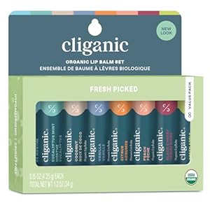 Cliganic Organic Lip Balm Set (Fresh Picked, 8 Flavors) – 100% Natural Moisturizer for Cracked & Dry Lips