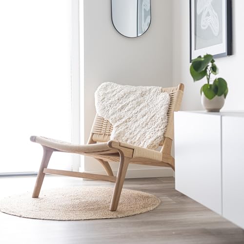 NORDIC SHEEP Lammfell Kurzhaar 90x60 cm | Lammfell Echt für das Sofa, den Stuhl oder rund um den Esstisch | Jedes Teppich ist EIN Unikat und von der Natur geschaffen | Farbe: Beige