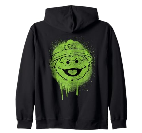Sesame Street Oscar Graffiti Face Halloween Costume Zip Hoodie