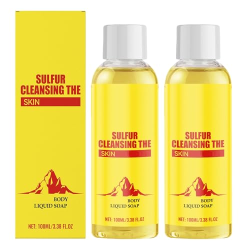 Bagnoschiuma allo zolfo, detergente e idratante in profondità, idrata e ammorbidisce la pelle, esfoliante corpo quotidiano rinfrescante, lenitivo e delicato per donne e uomini. (2pcs)