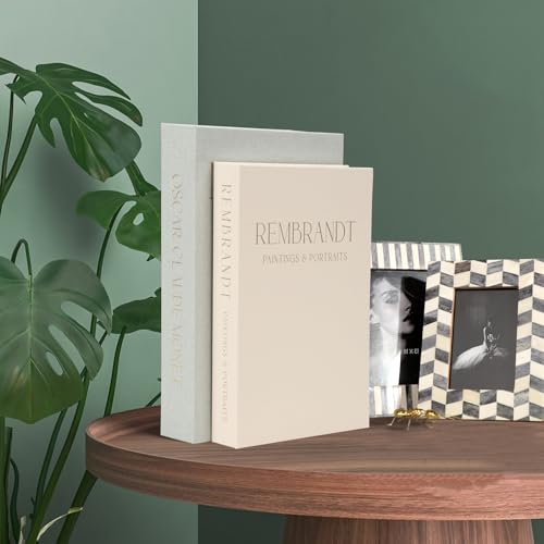 BigKing Deko Bücher,Kreativer englischer Brief Druck Fake Book, Stilvolle Aufbewahrung für Zuhause, Ideal als schreibtisch deko, Coffee Table Book (Mintgrün + Beige)