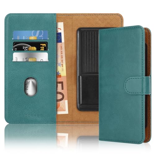 Cadorabo Flip Case Compatible con ZTE Nubia Z18 Funda de teléfono móvil con Ranura para Tarjetas, 360 Grados de protección Flip Case - Libro PU Flip Caso Plegable Turquesa