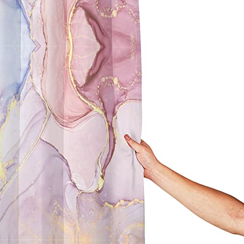 Rideau de douche imperméable violet marbré pour garder le sol sec et propre