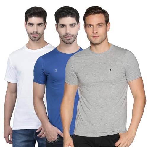 Image of Dollar Cotton Rich Fabric Solid Men's T-Shirt | Chest Logo Branding | Wide Array of Attractive Colours