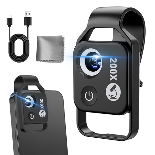 Microscope 200X pour Appareil Photo de Smartphone, Ntrjtrss Mini Microscope pour Téléphone...