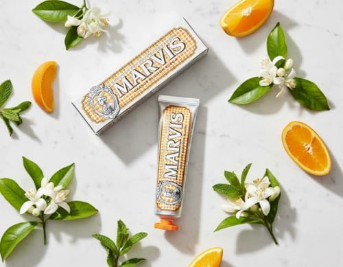 Image of Marvis Orange Blossom Bloom Toothpaste 75ml - Premium Italian Luxury Fluoride Toothpaste for Whitening, Fresh Breath, Oral Care, Plaque Removal, Refreshing Citrus Flavor, Anti-Cavity, Daily Dental Hygiene