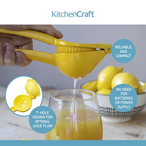 KitchenCraft Lemon Squeezer, Handheld Lemon Juicer, 22 x 7.5 x 4.5cm, Yellow - Image 4