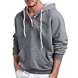 Ruamilyy Sudadera con capucha para hombre, monocolor, talla grande, sudadera con capucha de color sólido, manga larga, informal, sudaderas con capucha, suéter ligero con capucha, ropa de calle para
