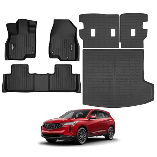 Tongama-Floor Mats for 2019-2025 2026 Acura RDX All Weather TPE Floor Liners and Trunk Mat and Backrest Mats for Acura RDX Waterproof Interior Accessories
