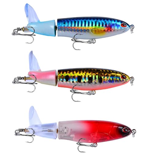 3 Stücke Kunstköder Set Wobbler, Bionischer Angelköder, Angelköder Wobbler Set, Angelköder Set Kunstköder, Angelköder Lure Bionische Köder für Süßwasser, Salzwas Serbarsch Köderusw