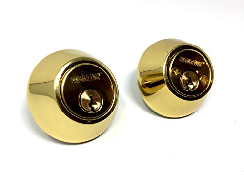 Grip Tight Tools Ed05-6 Set Of 6 Door Knob & Double Gold Combo Entry Lock Set Door Knob And Double Cylinder Deadbolt Alike: Kw1 Keyway With 36 Keys Included #TOP2