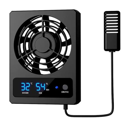 Ventilador de refrigeración para reptiles con pantalla LED de temperatura en grados Celsius