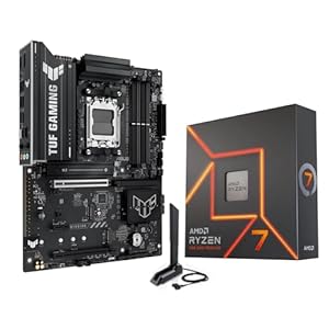 MICRO CENTER AMD Ryzen 7 7700X CPU Processor Bundle with ASUS TUF Gaming B650E-E WiFi AM5 ATX Motherboard (DDR5, PCIe 5.0 Ready, 3X M.2, Wi-Fi 6E, USB 20Gbps Type-C)