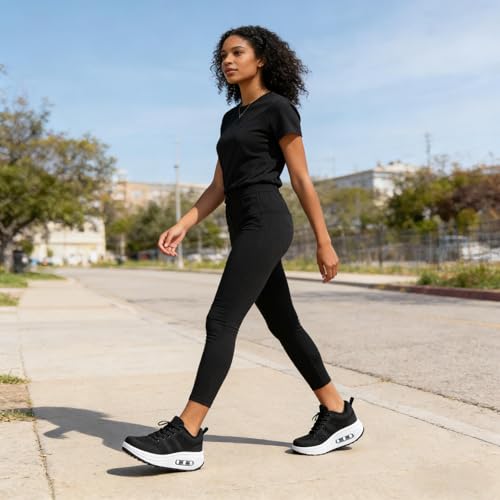 Image of RUIDENG Platform Sneakers for Women Air Cushion | Walking Shoes Women Comfortable All Day | Thick Rocker Bottom