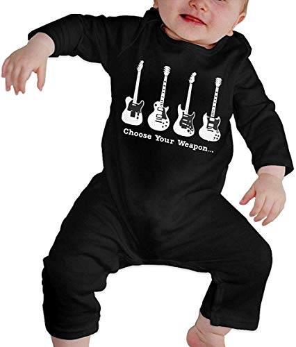 XieTao Choose Your Weapon Music Guitar Boutique Baby Bodysuit Onesie Unisex Long Sleeve Black
