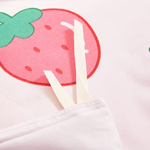 Lamejor Duvet Cover Set Twin Size Sweet Strawberry/Rainbow Pattern, 3-Piece Soft Reversible Kid's Bedding Set 1 Duvet Cover+2 Pillow Cases #TOP5