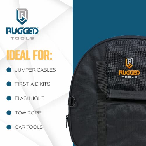 Rugged Tools Cable Bag - Jumper Cable Bag - Storage & Organizer For Cables, Cords, And Hoses Including Ev Charging Cables For Electric Vehicles - Tesla, Nissan Leaf, Chevy Bolt #TOP7