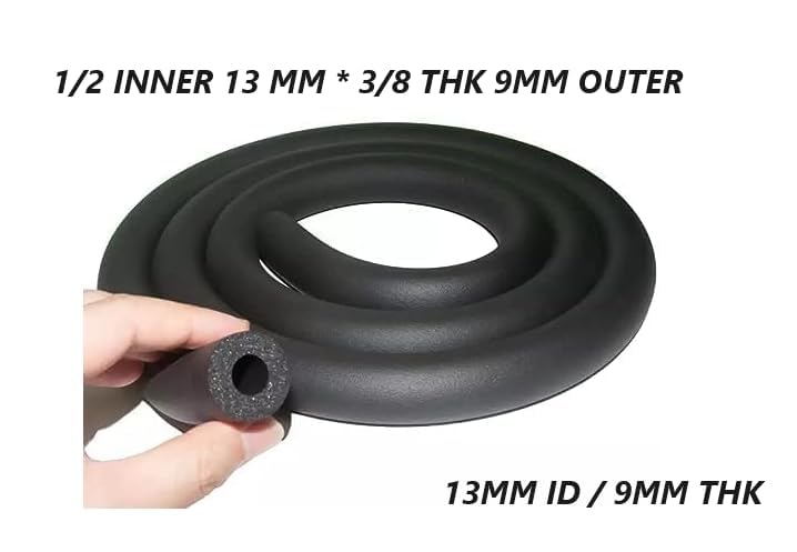 Spinxx 1/2" ID X 3/8" THK Foam Heat Insulated Tube for Air Conditioner AC Pipe, Foam Rubber Tube, 5.9 Feet, 13 X 9 mm, Pack of 1 1