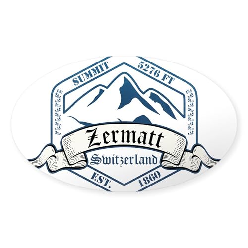 CafePress Zermatt Ski Resort Switzerland Sticker Oval Bumper Sticker Car Decal