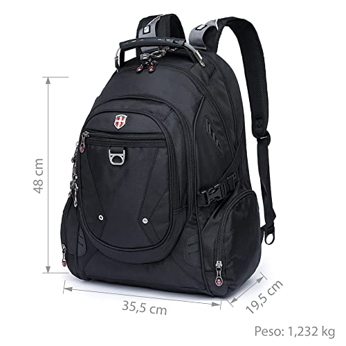 Mochila Executiva Swissport Antifurto Notebook Saída USB Moderna Alça Reforçada Grande