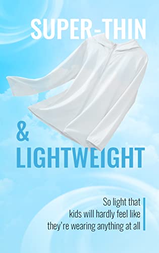 Kids Athletic Hoodie Dry Fit Sun Protection Sweatshirt Thumbholes 3-12Y3