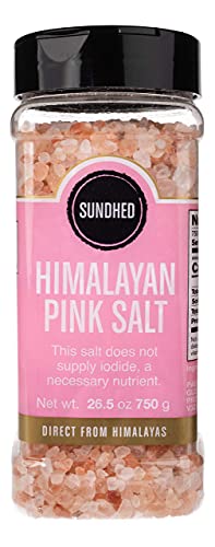 Sundhed Pink Himalayan Gourmet Salt (Course) in Refill | 750 Grams (26.45 oz) | Natural Rock Salt for Seasoning | Keto Friendly and Kosher Certified
