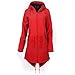 Price comparison product image Plus Waterproof Hooded Raincoat Kanpola 2020 Women Solid Color Rain Jacket Outdoor Windproof Windbreaker (Red, Medium (UK14)-/-Tag XL)