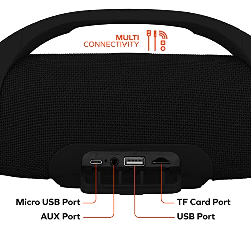 Image of Coby Bluetooth Speaker | True Wireless Portable Speaker | Hands-Free Wireless Speaker | Built in FM Radio | 6-HR Playtime | Powergrip II Rechargeable Speaker | USB-A Port, TF Card, Aux Input | Black
