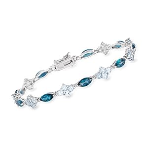 Ross-Simons 9.35 ct. t.w. London and Sky Blue Topaz Bracelet in Sterling Silver